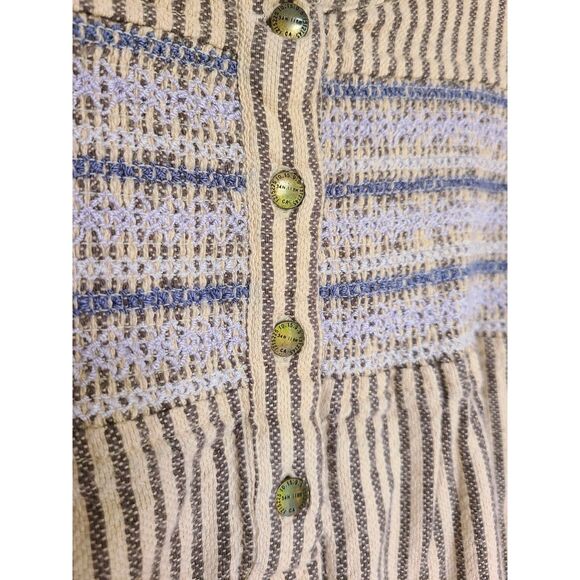 Current/Elliott Striped Peasant Cottagecore Sz 3 (LARGE) Blouse Top Long Sleeve - Picture 5 of 6